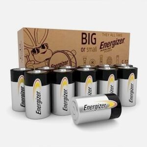 Energizer Alkaline C Batteries 12 Pack Long Lasting